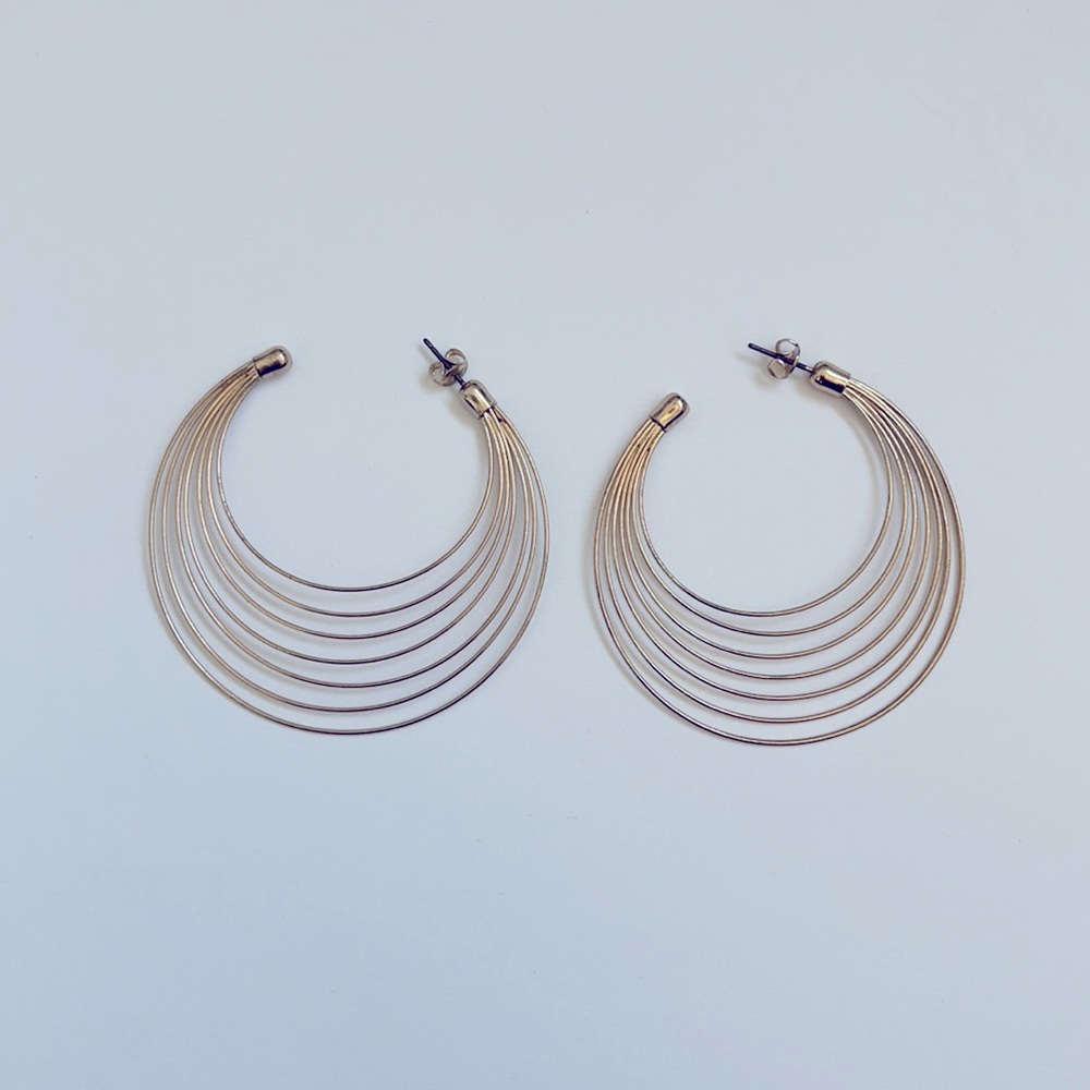 Gold Large Multi Hoop Earrings